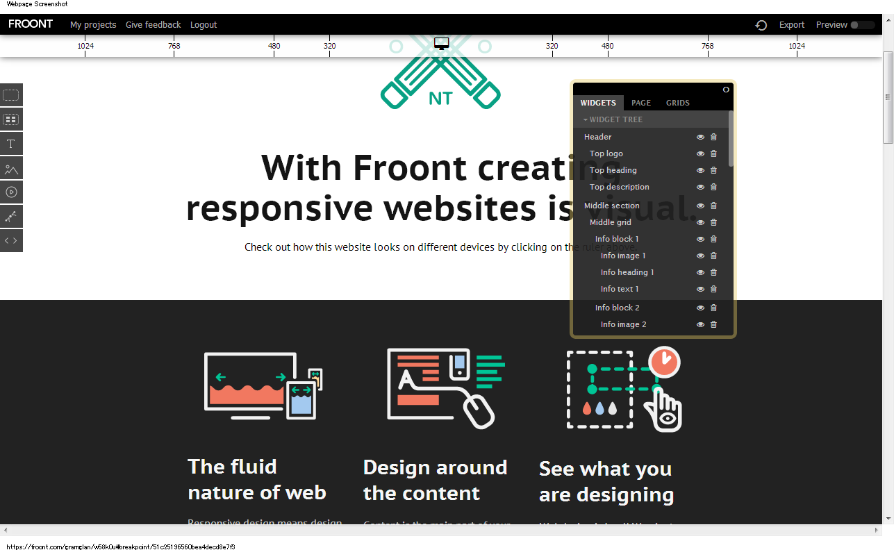 FROONT – design responsive websites in the browser (1)
